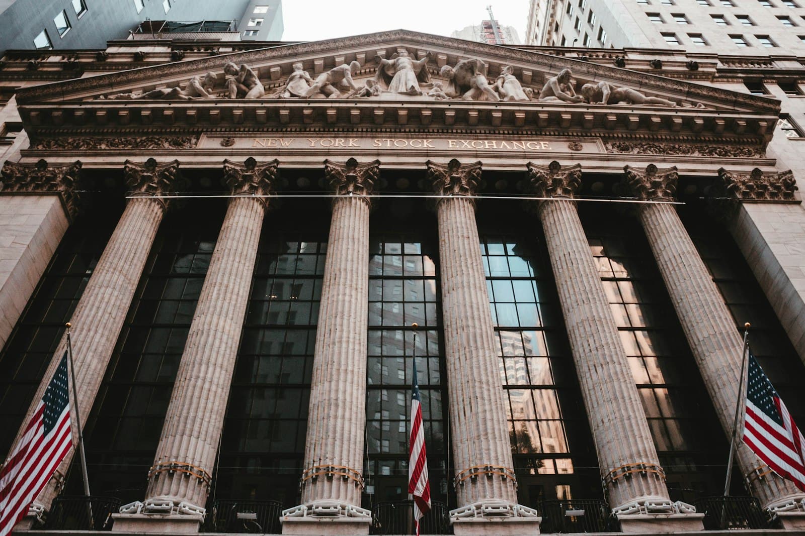 The columned facade of the New York Stock Exchange