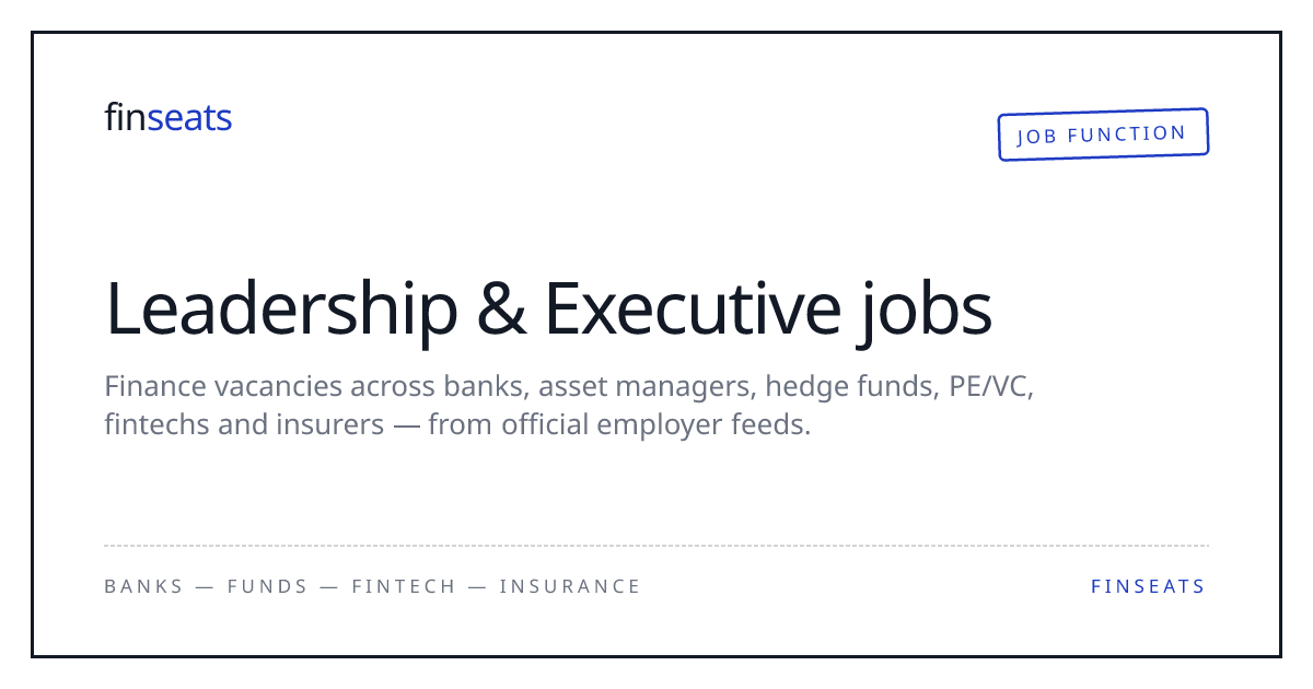 Leadership & Executive jobs | Finseats